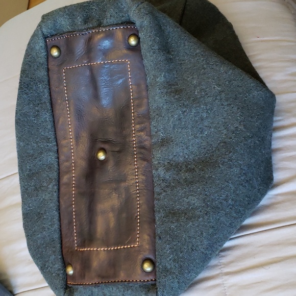 Campomaggi wool and leather large zipper tote - Picture 6 of 16